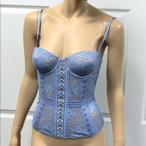 Baby blue lace Victoria secret corset top bra